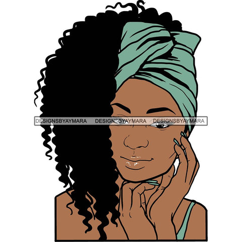 Afro Woman SVG Turban Head Wrap Cutting Files For Silhouette Cricut and More