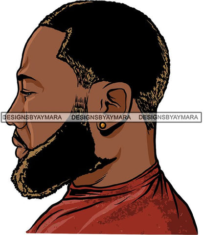 Attractive Black Man Bearded Hipster Model Fashion Male Guy Hombre Masculino Guapo Stylish Close-up Sexy Macho Manly SVG Files For Cutting