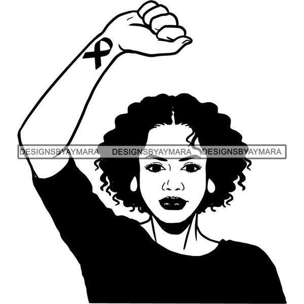 Strong Afro Woman SVG Cancer Survivor Cutting Files For Silhouette Cricut and More