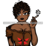 Afro Lola Smoking Pot Weed Joint Blunt Cannabis Marijuana SVG Cutting Files