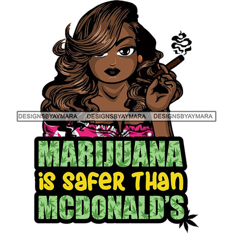 Afro Lola Smoking Pot Quotes Weed Joint Blunt Cannabis Marijuana SVG Cutting Files