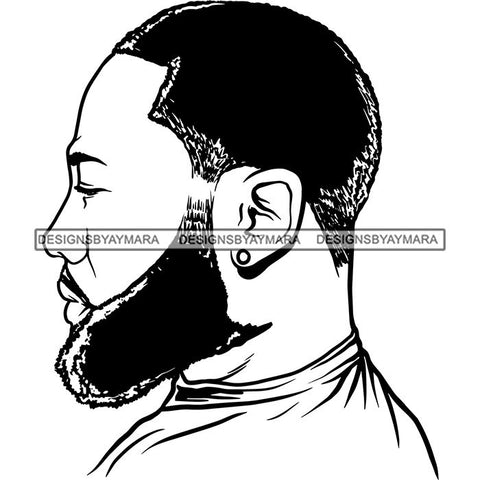 Attractive Man Bearded Hipster Model Fashion Male Guy Stylish Mustache Close-up Sexy Macho Manly SVG Files For Cutting