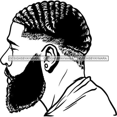 Attractive Man Bearded Hipster Model Fashion Male Guy Stylish Mustache Close-up Sexy Macho Manly SVG Files For Cutting