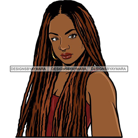 Afro Woman Braids Dreadlocks Sister-Locks Dreads Locks Hairstyle .SVG Cut Files For Silhouette and Cricut