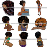 Bundle 9 Afro Melanin Popping Hair Style SVG Files For Cutting and More