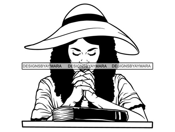 Classy Lady Praying God SVG Cut Files For Silhouette Cricut and More.