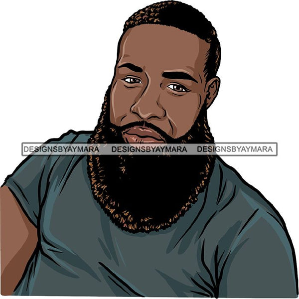 Attractive Black Man Bearded Hipster Model Fashion Male Guy Hombre Masculino Guapo Stylish Close-up Sexy Macho Manly SVG Files For Cutting