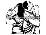 Black Couple Praying God Together SVG  Cut Files