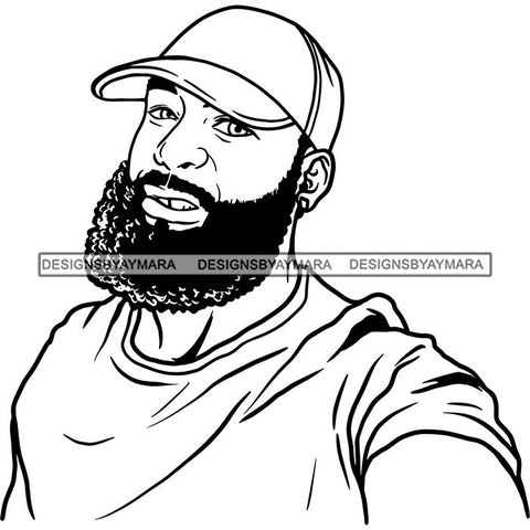 Attractive Man Bearded Hipster Model Fashion Male Guy Stylish Mustache Close-up Sexy Macho Manly SVG Files For Cutting