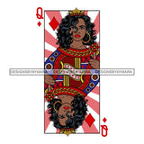 Afro Queen Lola Ace Casino Design Blackjack Poker Gambling Crown Royal SVG Cutting Files For Silhouette Cricut and More!