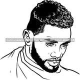 Attractive Man Bearded Hipster Model Fashion Male Guy Stylish Mustache Close-up Sexy Macho Manly SVG Files For Cutting