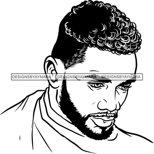 Attractive Man Bearded Hipster Model Fashion Male Guy Stylish Mustache Close-up Sexy Macho Manly SVG Files For Cutting