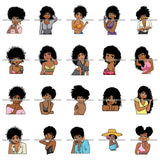 Bundle 20 Afro Cute Lady Sassy Classy Melanin Sisi .SVG Cutting Files