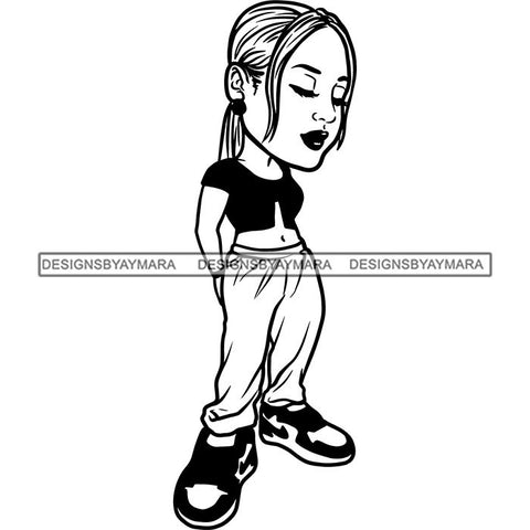 Fashion Woman Model Posing Summer Outfit Vogue Goddess Glamour Trendy Clothing Vector SVG Cutting Files