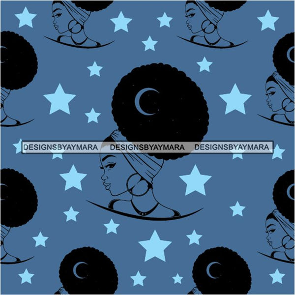 Fashion Lady Seamless Pattern Abstract Decorative Background Vector Designs SVG Files For Cutting and More!