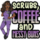 Afro Lola Nurse Medical Occupation SVG Cutting Files For Cricut Silhouette and More