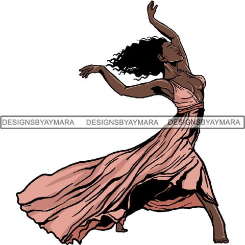 Afro Black Ballerina Woman Ballet Dancer .PNG Print File Not For Cutting