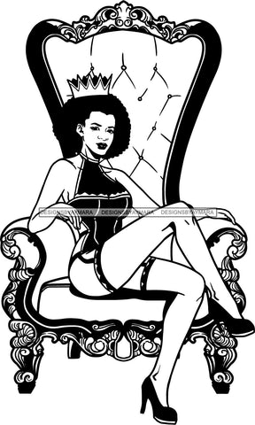Afro Queen Goddess Melanin Nubian Glamour .SVG Cutting Files For Silhouette and Cricut