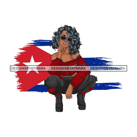 Cuba Country Afro Diva Proud Roots Pretty Woman Fashion .SVG Cutting Files For Silhouette and Cricut and More!