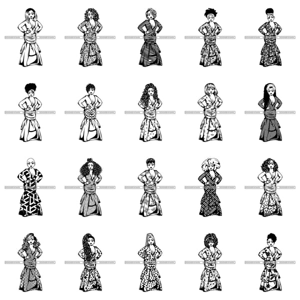 Bundle 20 Afro Lola Boss Fashion Diva Glamour .SVG Cutting Files For Silhouette and Cricut and More!