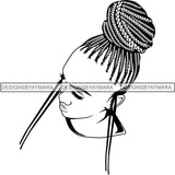 Afro Woman Braids Dreads Dreadlocks Hairstyle SVG Cut Files For Silhouette and Cricut