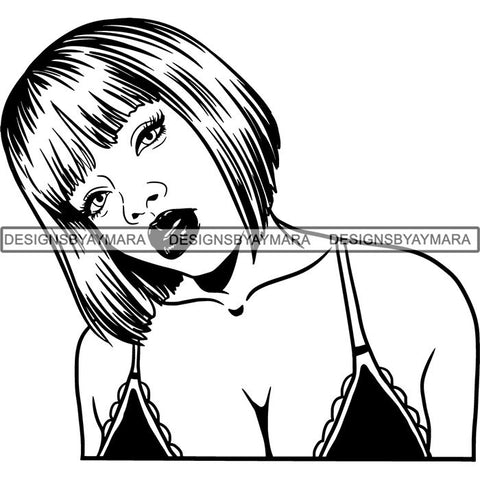 Beautiful Afro Woman Unique Designs In Black and White SVG Cutting Files For Silhouette Cricut and More
