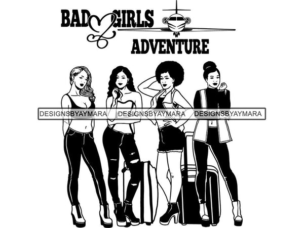 Ladies Trip Flight Getaway SVG Cut Files For Silhouette and Cricut