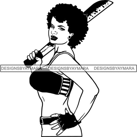 Afro Black Woman Halloween SVG Cutting Files For Silhouette Cricut and More