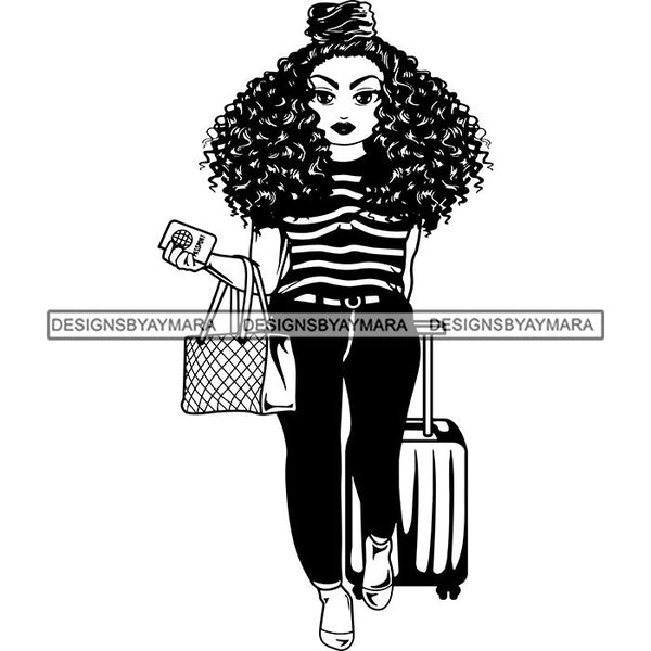 Lola Travel Vacation Getaway Black Proud Woman Traveling .SVG Cutting Files For Silhouette and Cricut and More!