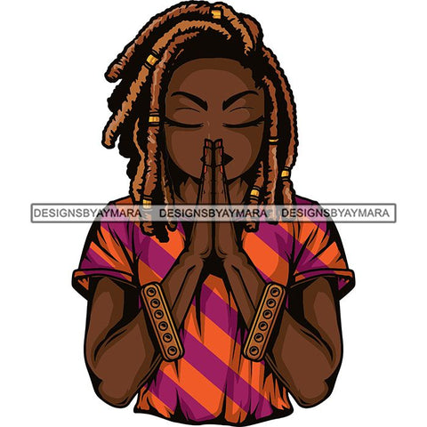 Afro Lola Praying God Lord Prayers In God We Trust .SVG Clipart Cutting Files For Silhouette and Cricut and More!