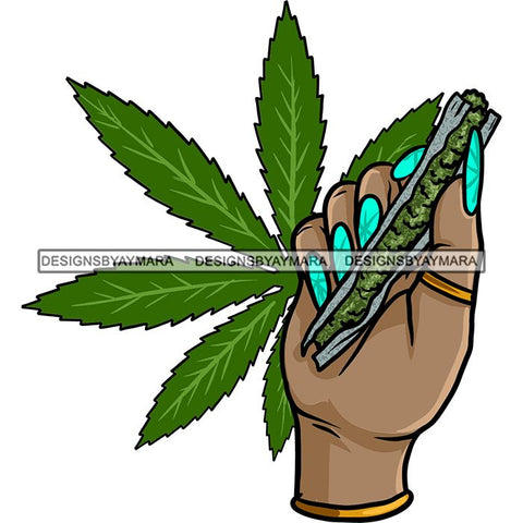 Ganja Narcotic Joint Blunt Weed Leaf Hydroponics Cannabis Woman Smoking Grass Marijuana SVG Cut Files