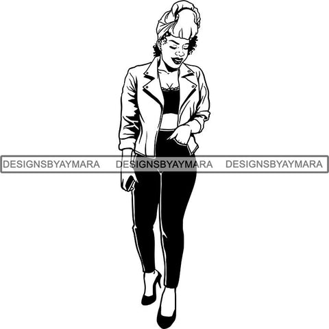 Afro Independent Successful Woman SVG Cutting Files For Silhouette Cricut and More