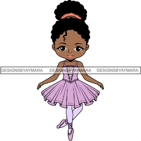 Afro Black Ballerina Baby Girl Ballet Dancer .PNG Print File Not For Cutting