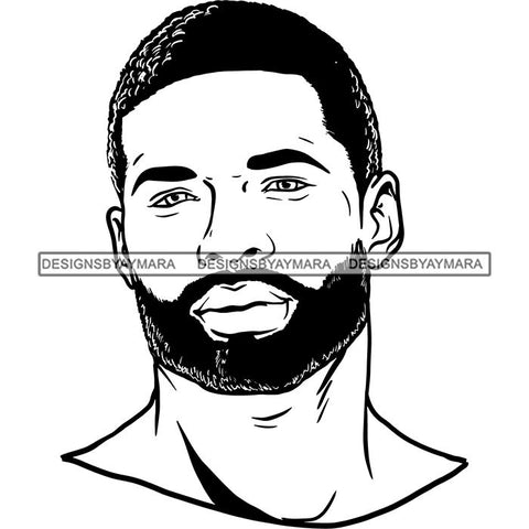 Attractive Man Bearded Hipster Model Fashion Male Guy Stylish Mustache Close-up Sexy Macho Manly SVG Files For Cutting