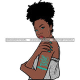 Ebony Afro Woman Nubian Melanin Brown Skin Makeup Model Glasses Accesories SVG Cut Files