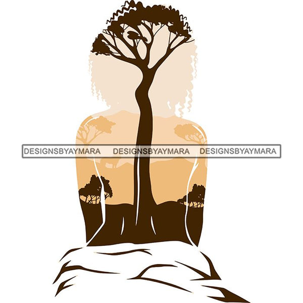 Sensual African Artwork Proud Roots Goddess Safari Savanna Africa Continent Exotic Environment  SVG Files For Cutting and More!