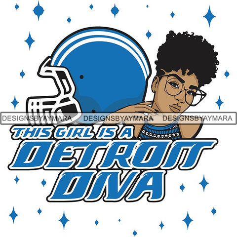 Detroit Diva Football Team SVG Cutting Files For Silhouette Cricut and More
