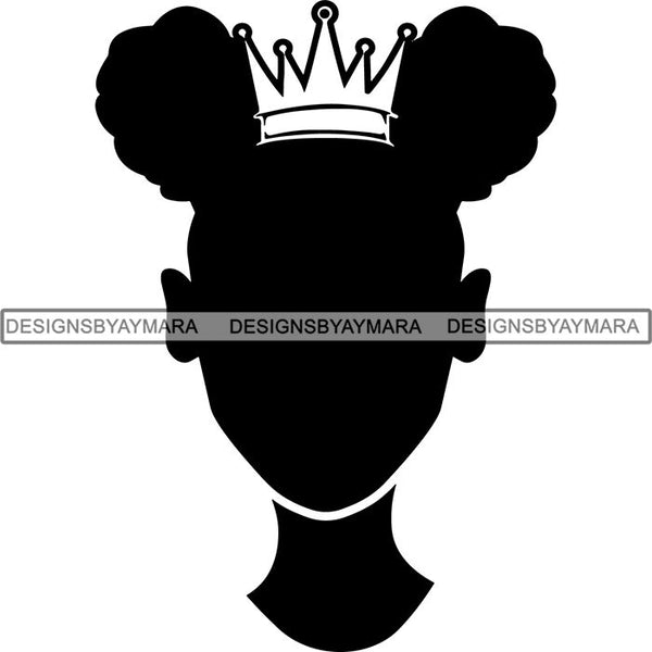 Black Afro Queen Silhouette Style SVG Cut Files