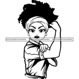 Afro Strong Lola Flexing We Can Do It Woman Power .SVG Cutting Files For Silhouette Cricut and More!