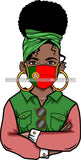 Afro Lola Wearing Face Mask Flags Portugal Country Proud Roots Virus SVG Cutting Files For Silhouette Cricut and More!