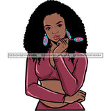 Ebony Afro Woman Nubian Melanin Brown Skin Makeup Model Glasses Accesories SVG Cut Files