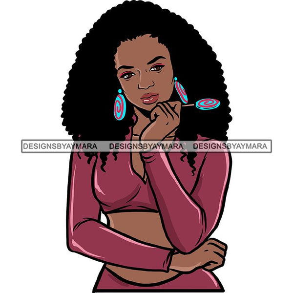 Ebony Afro Woman Nubian Melanin Brown Skin Makeup Model Glasses Accesories SVG Cut Files