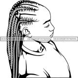 Afro Woman Braids Dreads Dreadlocks Hairstyle SVG Cut Files For Silhouette and Cricut