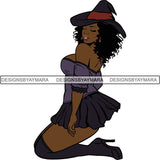 Afro Sexy Witches Halloween SVG Cutting Files For Silhouette Cricut and More