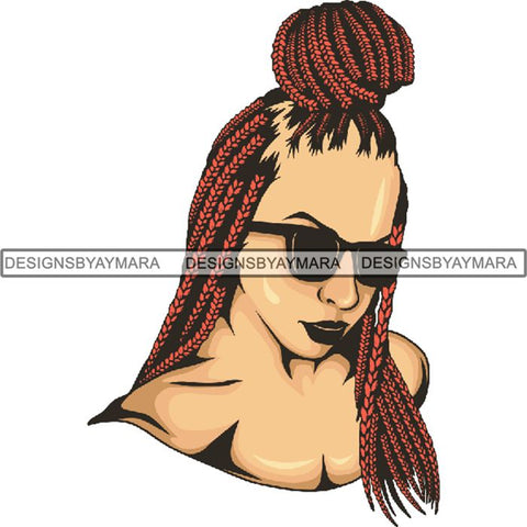 Afro Woman Braids Dreads Dreadlocks Hairstyle PNG Print File Not For Cutting