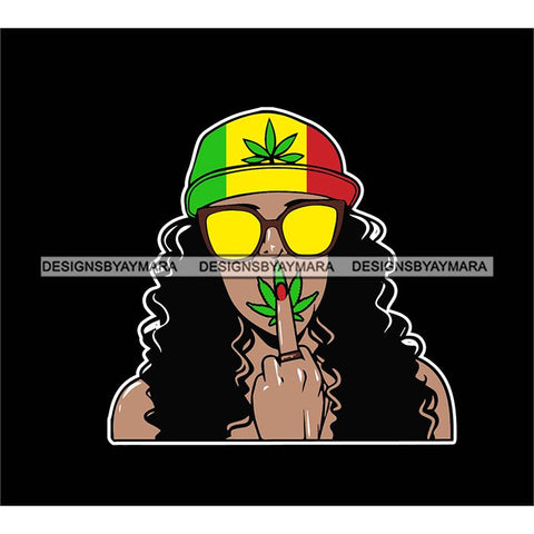 Ganja Narcotic Joint Blunt Weed Leaf Hydroponics Cannabis Woman Smoking Grass Marijuana SVG Cut Files