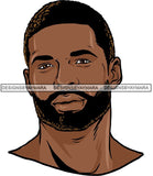 Attractive Black Man Bearded Hipster Model Fashion Male Guy Hombre Masculino Guapo Stylish Close-up Sexy Macho Manly SVG Files For Cutting
