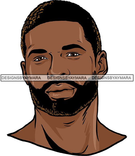 Attractive Black Man Bearded Hipster Model Fashion Male Guy Hombre Masculino Guapo Stylish Close-up Sexy Macho Manly SVG Files For Cutting