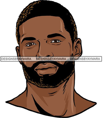 Attractive Black Man Bearded Hipster Model Fashion Male Guy Hombre Masculino Guapo Stylish Close-up Sexy Macho Manly SVG Files For Cutting