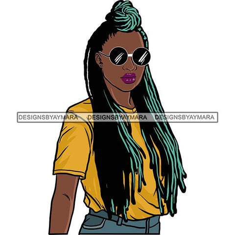 Afro Woman Braids Dreadlocks Sister-Locks Dreads Locks Hairstyle .SVG Cut Files For Silhouette and Cricut